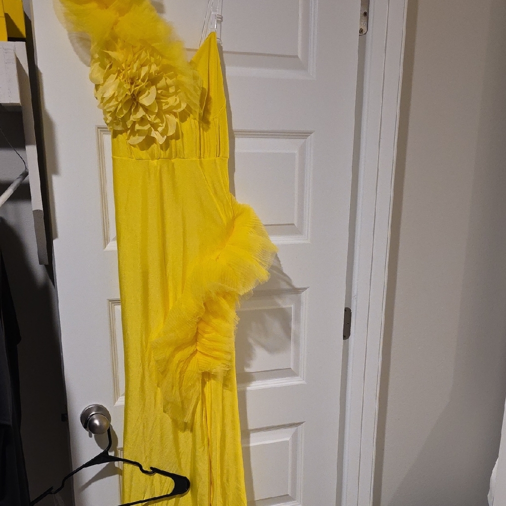 Canary Couture Prom Dress. Source Unknown Yellow One Shoulder Dress